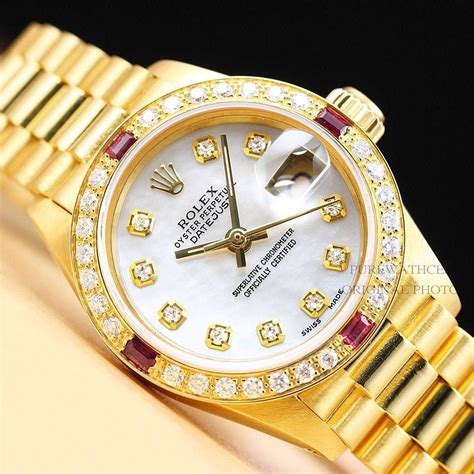 vintage ladies rolex watch with diamonds|pre owned rolex ladies datejust.